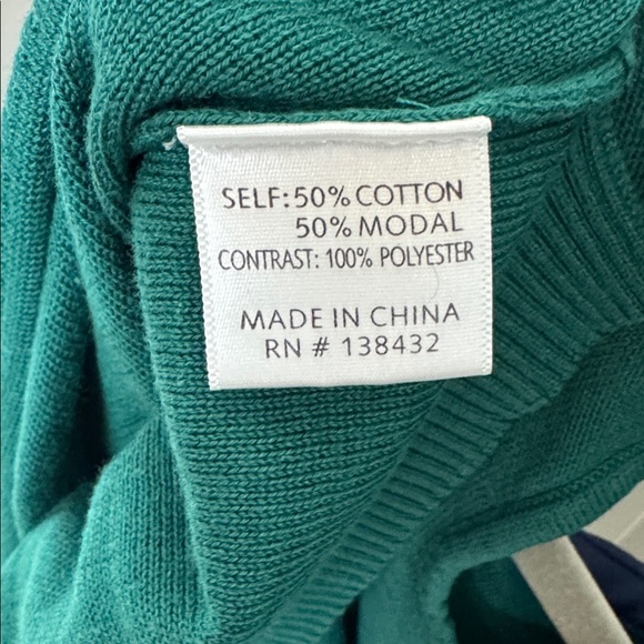 Modcloth Green Crewneck Sweater with Navy Peter Pan Collar - Picture 6 of 6